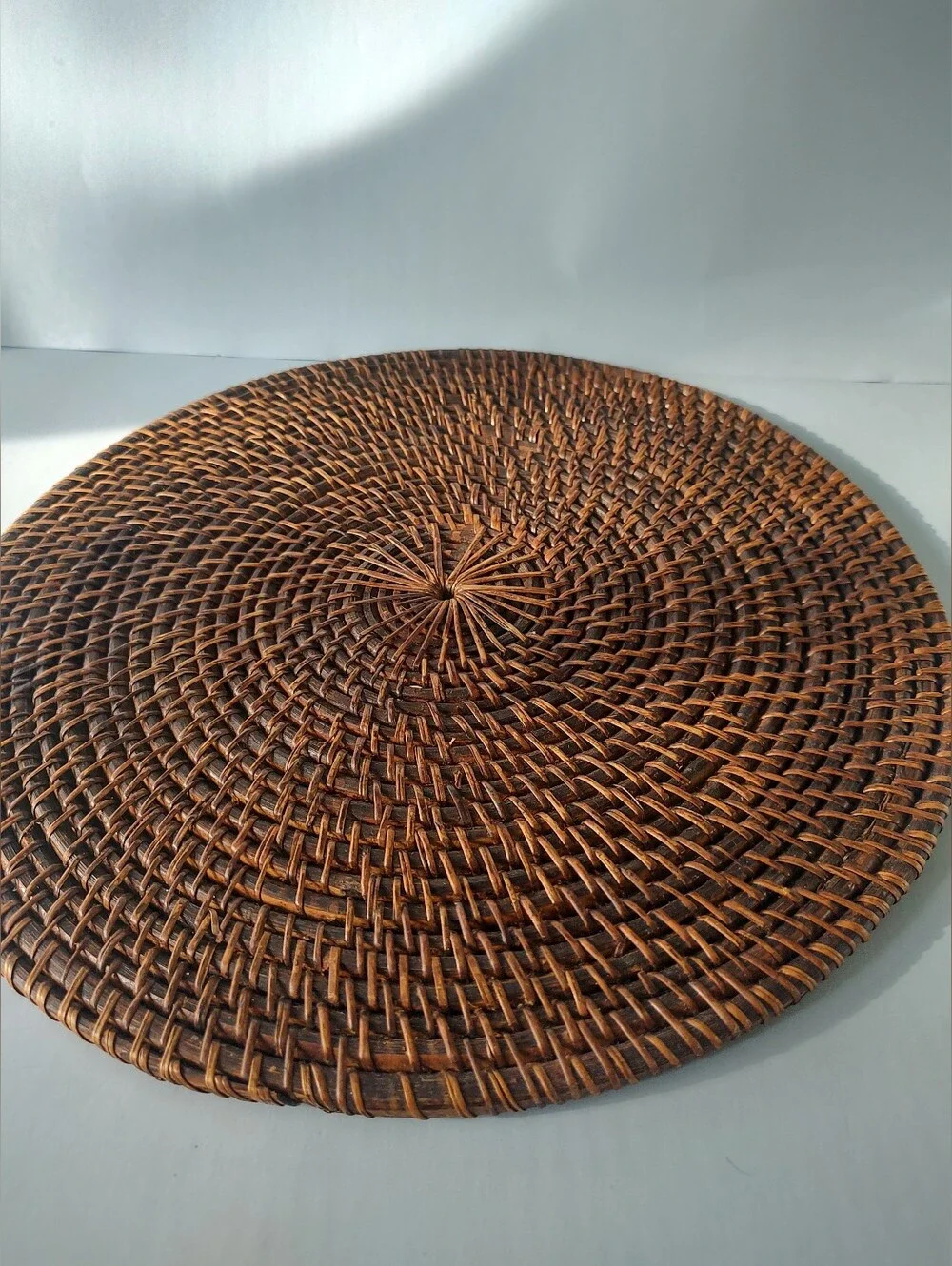 Woven Rattan Charger One Piece Boho Table Decor Brown Perfect Condition